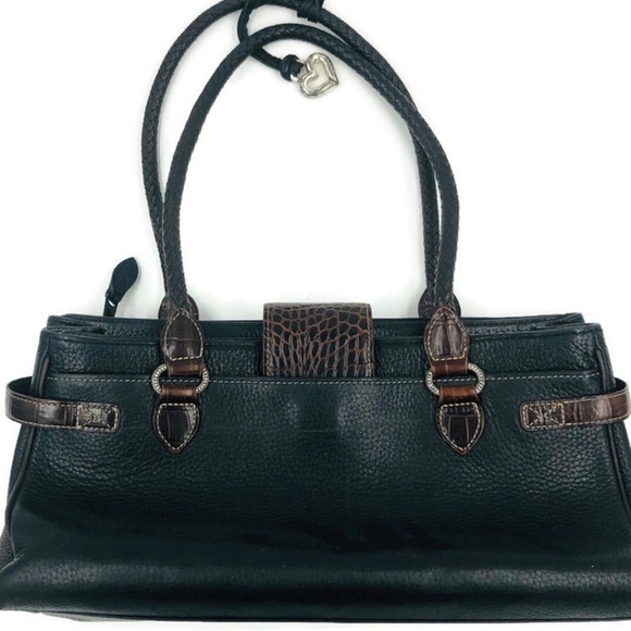 Brighton pebbled Leather Black Brown Shoulder bag - Picture 4 of 8